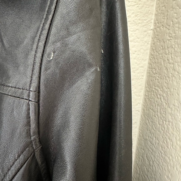 Charles Klein  Men's  L Black Genuine Soft  Leather Blazer Zip Front Jacket Coat - Picture 5 of 11